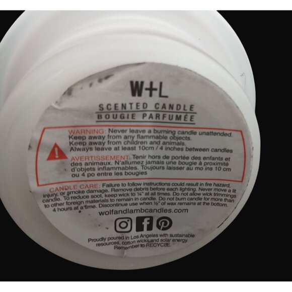 Wolf Lamb W L Rose Water Essential Oils 13 Oz Candle Wooden Lid Frosted Glass Ja - Picture 7 of 13